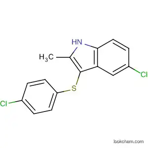 Molecular Structure of 628736-22-1 (1H-Indole, 5-chloro-3-[(4-chlorophenyl)thio]-2-methyl-)