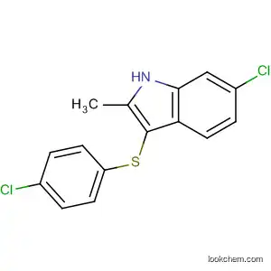 Molecular Structure of 628736-25-4 (1H-Indole, 6-chloro-3-[(4-chlorophenyl)thio]-2-methyl-)