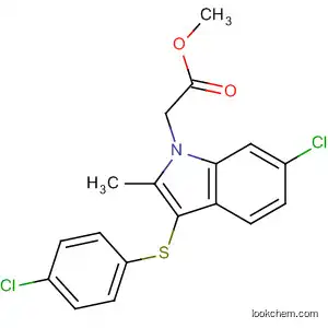 Molecular Structure of 628736-26-5 (1H-Indole-1-acetic acid, 6-chloro-3-[(4-chlorophenyl)thio]-2-methyl-,
methyl ester)