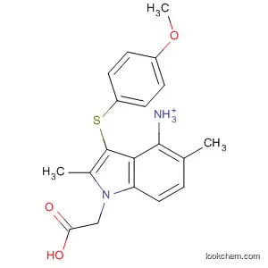 Molecular Structure of 628736-75-4 (1H-Indole-1-acetic acid, 3-[(4-methoxyphenyl)thio]-2,5-dimethyl-,
ammonium salt)