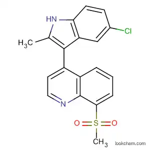 Molecular Structure of 629645-35-8 (Quinoline, 4-(5-chloro-2-methyl-1H-indol-3-yl)-8-(methylsulfonyl)-)