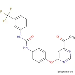 Molecular Structure of 630123-99-8 (Urea,
N-[4-[(6-acetyl-4-pyrimidinyl)oxy]phenyl]-N'-[3-(trifluoromethyl)phenyl]-)