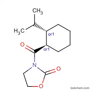 Molecular Structure of 630390-19-1 (2-Oxazolidinone, 3-[[(1R,2S)-2-(1-methylethyl)cyclohexyl]carbonyl]-, rel-)