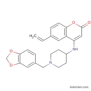 Molecular Structure of 638193-77-8 (2H-1-Benzopyran-2-one,
4-[[1-(1,3-benzodioxol-5-ylmethyl)-4-piperidinyl]amino]-6-ethenyl-)