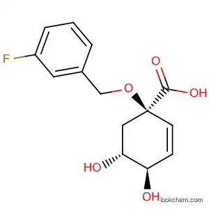 Molecular Structure of 639806-71-6 (2-Cyclohexene-1-carboxylic acid,
1-[(3-fluorophenyl)methoxy]-4,5-dihydroxy-, (1R,4R,5R)-)