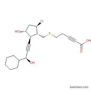 Molecular Structure of 647028-40-8 (2-Pentynoic acid,
5-[[[(1S,2S,3R,5R)-5-chloro-2-[(3S)-3-cyclohexyl-3-hydroxy-1-propynyl]-
3-hydroxycyclopentyl]methyl]thio]-)