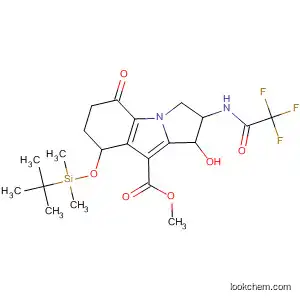 Molecular Structure of 647028-60-2 (1H-Pyrrolo[1,2-a]indole-9-carboxylic acid,
8-[[(1,1-dimethylethyl)dimethylsilyl]oxy]-2,3,5,6,7,8-hexahydro-1-hydroxy
-5-oxo-2-[(trifluoroacetyl)amino]-, methyl ester, (2S)-)