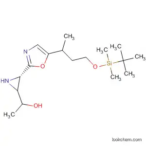Molecular Structure of 647028-98-6 (2-Aziridinemethanol,
3-[5-[3-[[(1,1-dimethylethyl)dimethylsilyl]oxy]-1-methylpropyl]-2-oxazolyl]-
1-methyl-, (2R,3S)-)
