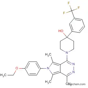 Molecular Structure of 647848-95-1 (4-Piperidinol,
1-[6-(4-ethoxyphenyl)-4,5,7-trimethyl-6H-pyrrolo[3,4-d]pyridazin-1-yl]-4-[
3-(trifluoromethyl)phenyl]-)