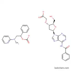Molecular Structure of 648900-15-6 (Adenosine, N-benzoyl-2'-deoxy-, 3'-acetate
5'-[2-(methyl-2-pyridinylamino)-1-phenylethyl carbonate])