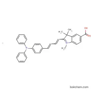 Molecular Structure of 648900-71-4 (3H-Indolium,
5-carboxy-2-[4-[4-(diphenylamino)phenyl]-1,3-butadienyl]-1,3,3-trimethyl
-, iodide)