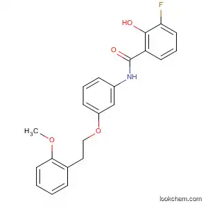 Molecular Structure of 648926-08-3 (Benzamide,
3-fluoro-2-hydroxy-N-[3-[2-(2-methoxyphenyl)ethoxy]phenyl]-)