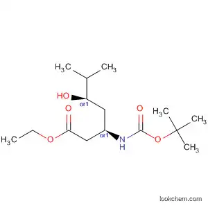 Molecular Structure of 650596-70-6 (Heptanoic acid,
3-[[(1,1-dimethylethoxy)carbonyl]amino]-5-hydroxy-6-methyl-, ethyl ester,
(3R,5R)-rel-)