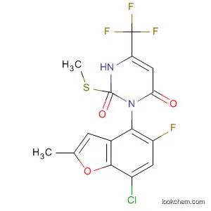 Molecular Structure of 650598-23-5 (4(1H)-Pyrimidinone,
3-(7-chloro-5-fluoro-2-methyl-4-benzofuranyl)-2,3-dihydro-1-methyl-2-thi
oxo-6-(trifluoromethyl)-)
