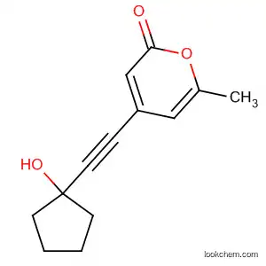Molecular Structure of 650624-72-9 (2H-Pyran-2-one, 4-[(1-hydroxycyclopentyl)ethynyl]-6-methyl-)