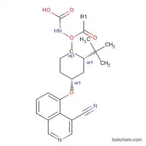 Molecular Structure of 651310-43-9 (Carbamic acid, [trans-4-[(4-cyano-5-isoquinolinyl)oxy]cyclohexyl]-,
1,1-dimethylethyl ester)