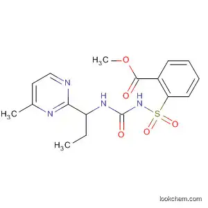 Molecular Structure of 651718-59-1 (Benzoic acid,
2-[[[[(4-methyl-2-pyrimidinyl)propylamino]carbonyl]amino]sulfonyl]-,
methyl ester)
