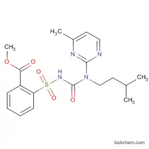 Molecular Structure of 651718-63-7 (Benzoic acid,
2-[[[[(3-methylbutyl)(4-methyl-2-pyrimidinyl)amino]carbonyl]amino]sulfon
yl]-, methyl ester)