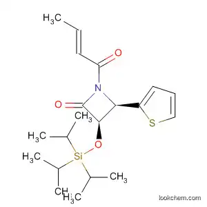 Molecular Structure of 653587-01-0 (2-Azetidinone,
1-[(2E)-1-oxo-2-butenyl]-4-(2-thienyl)-3-[[tris(1-methylethyl)silyl]oxy]-,
(3R,4R)-)