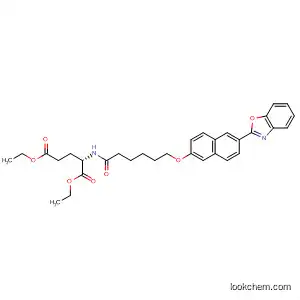 Molecular Structure of 654078-56-5 (L-Glutamic acid,
N-[6-[[6-(2-benzoxazolyl)-2-naphthalenyl]oxy]-1-oxohexyl]-, diethyl ester)