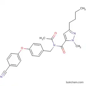 Molecular Structure of 654655-97-7 (1H-Pyrazole-5-carboxamide,
N-acetyl-3-butyl-N-[[4-(4-cyanophenoxy)phenyl]methyl]-1-methyl-)