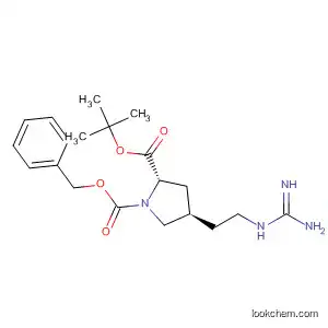 Molecular Structure of 654666-11-2 (1,2-Pyrrolidinedicarboxylic acid, 4-[2-[(aminoiminomethyl)amino]ethyl]-,
2-(1,1-dimethylethyl) 1-(phenylmethyl) ester, (2S,4R)-)
