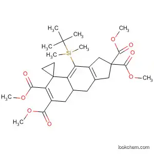 Molecular Structure of 654667-49-9 (Spiro[5H-benz[f]indene-5,1'-cyclopropane]-2,2,6,7(1H)-tetracarboxylic
acid, 4-[(1,1-dimethylethyl)dimethylsilyl]-3,8,8a,9-tetrahydro-,
tetramethyl ester)
