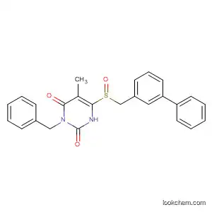 Molecular Structure of 661485-68-3 (2,4(1H,3H)-Pyrimidinedione,
6-[([1,1'-biphenyl]-3-ylmethyl)sulfinyl]-5-methyl-3-(phenylmethyl)-)