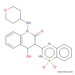 Molecular Structure of 686269-07-8 (2(1H)-Quinolinone,
3-(1,1-dioxido-2H-1,2,4-benzothiadiazin-3-yl)-4-hydroxy-1-[(tetrahydro-
2H-pyran-4-yl)amino]-)