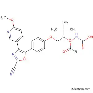 Molecular Structure of 735266-83-8 (Carbamic acid,
[2-[4-[2-cyano-4-(6-methoxy-3-pyridinyl)-5-oxazolyl]phenoxy]ethyl]-,
1,1-dimethylethyl ester)