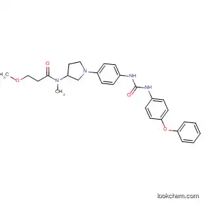 Molecular Structure of 748166-97-4 (Propanamide,
3-methoxy-N-methyl-N-[1-[4-[[[(4-phenoxyphenyl)amino]carbonyl]amino]
phenyl]-3-pyrrolidinyl]-)