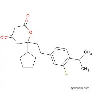 Molecular Structure of 749928-50-5 (2H-Pyran-2,4(3H)-dione,
6-cyclopentyl-6-[2-[3-fluoro-4-(1-methylethyl)phenyl]ethyl]dihydro-)
