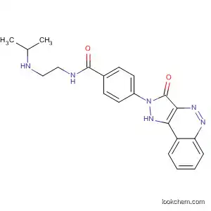 Molecular Structure of 763143-28-8 (Benzamide,
4-(1,3-dihydro-3-oxo-2H-pyrazolo[4,3-c]cinnolin-2-yl)-N-[2-[(1-methyleth
yl)amino]ethyl]-)
