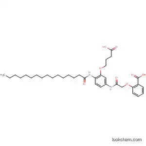 Molecular Structure of 790258-60-5 (Butanoic acid,
4-[5-[(carboxyphenoxyacetyl)amino]-2-[(1-oxohexadecyl)amino]phenoxy
]-)