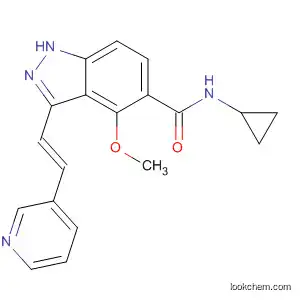 Molecular Structure of 633325-04-9 (1H-Indazole-5-carboxamide,
N-cyclopropyl-4-methoxy-3-[(1E)-2-(3-pyridinyl)ethenyl]-)