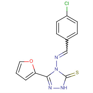Molecular Structure of 146173-48-0 (3H-1,2,4-Triazole-3-thione,
4-[[(4-chlorophenyl)methylene]amino]-5-(2-furanyl)-2,4-dihydro-)