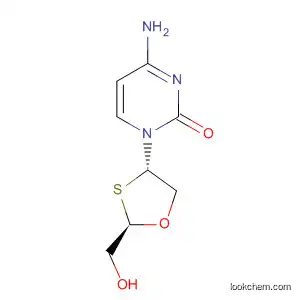 Molecular Structure of 160705-95-3 (2(1H)-Pyrimidinone,
4-amino-1-[(2R,4S)-2-(hydroxymethyl)-1,3-oxathiolan-4-yl]-)