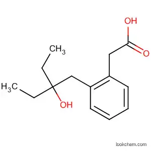Molecular Structure of 164731-50-4 (Benzeneacetic acid, 2-(2-ethyl-2-hydroxybutyl)-)
