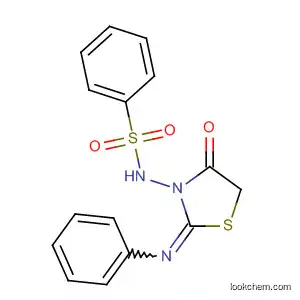 Molecular Structure of 168073-25-4 (Benzenesulfonamide, N-[4-oxo-2-(phenylimino)-3-thiazolidinyl]-)