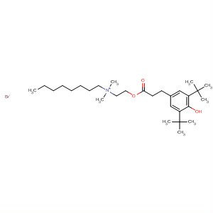 Molecular Structure of 168409-59-4 (1-Octanaminium,
N-[2-[3-[3,5-bis(1,1-dimethylethyl)-4-hydroxyphenyl]-1-oxopropoxy]ethyl]
-N,N-dimethyl-, bromide)