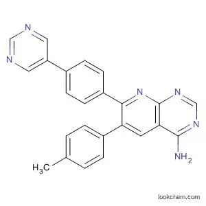 Molecular Structure of 214905-96-1 (Pyrido[2,3-d]pyrimidin-4-amine,
6-(4-methylphenyl)-7-[4-(5-pyrimidinyl)phenyl]-)
