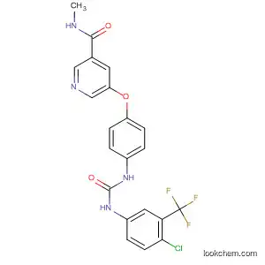 Molecular Structure of 284462-04-0 (3-Pyridinecarboxamide,
5-[4-[[[[4-chloro-3-(trifluoromethyl)phenyl]amino]carbonyl]amino]phenoxy
]-N-methyl-)