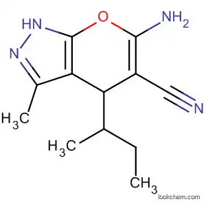 Molecular Structure of 332162-83-1 (Pyrano[2,3-c]pyrazole-5-carbonitrile,
6-amino-1,4-dihydro-3-methyl-4-(1-methylpropyl)-)