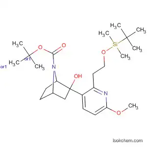 Molecular Structure of 510748-44-4 (7-Azabicyclo[2.2.1]heptane-7-carboxylic acid,
2-[2-[2-[[(1,1-dimethylethyl)dimethylsilyl]oxy]ethyl]-6-methoxy-3-pyridinyl]
-2-hydroxy-, 1,1-dimethylethyl ester, (1R,2S,4S)-rel-)