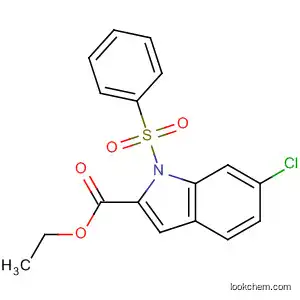 Molecular Structure of 540740-40-7 (1H-Indole-2-carboxylic acid, 6-chloro-1-(phenylsulfonyl)-, ethyl ester)
