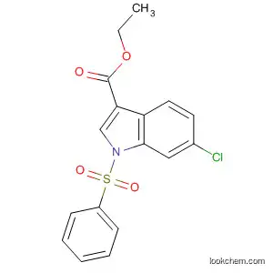 Molecular Structure of 540740-45-2 (1H-Indole-3-carboxylic acid, 6-chloro-1-(phenylsulfonyl)-, ethyl ester)
