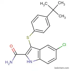 Molecular Structure of 540740-79-2 (1H-Indole-2-carboxamide, 5-chloro-3-[[4-(1,1-dimethylethyl)phenyl]thio]-)