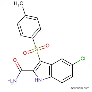 Molecular Structure of 540740-88-3 (1H-Indole-2-carboxamide, 5-chloro-3-[(4-methylphenyl)sulfonyl]-)