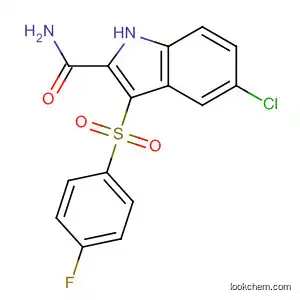 Molecular Structure of 540740-89-4 (1H-Indole-2-carboxamide, 5-chloro-3-[(4-fluorophenyl)sulfonyl]-)