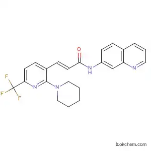 Molecular Structure of 545398-74-1 (2-Propenamide,
3-[2-(1-piperidinyl)-6-(trifluoromethyl)-3-pyridinyl]-N-7-quinolinyl-, (2E)-)